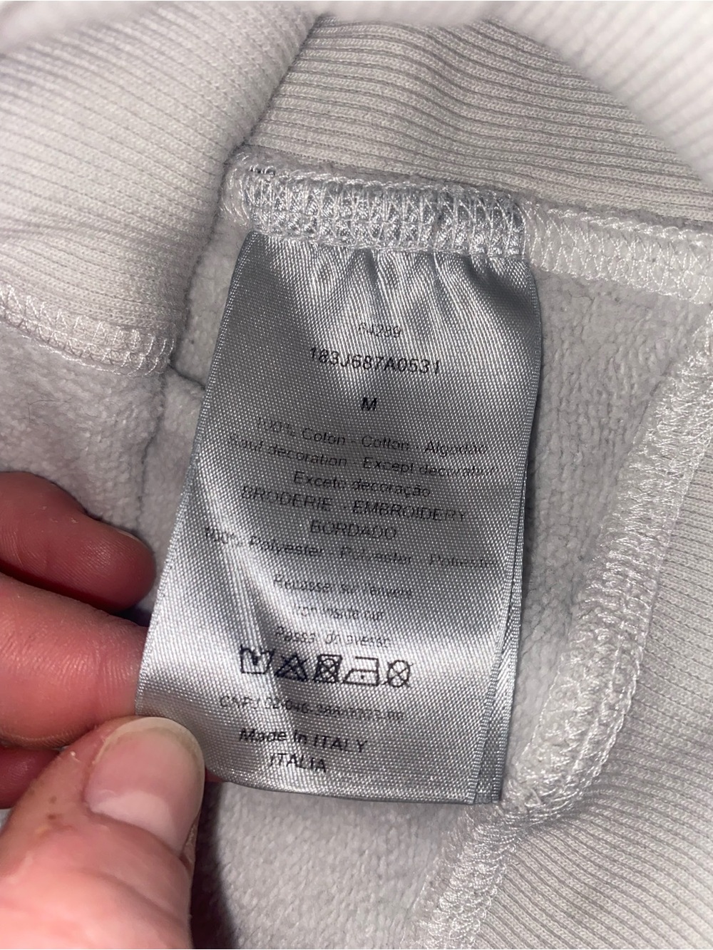 Dior White Paint-Splatter Logo Sweatshirt- Medium - Picture 7 of 12